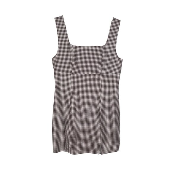 Lulus Women M Happy Chance Purple Gingham Square Neck Mini Dress - Picture 2 of 10